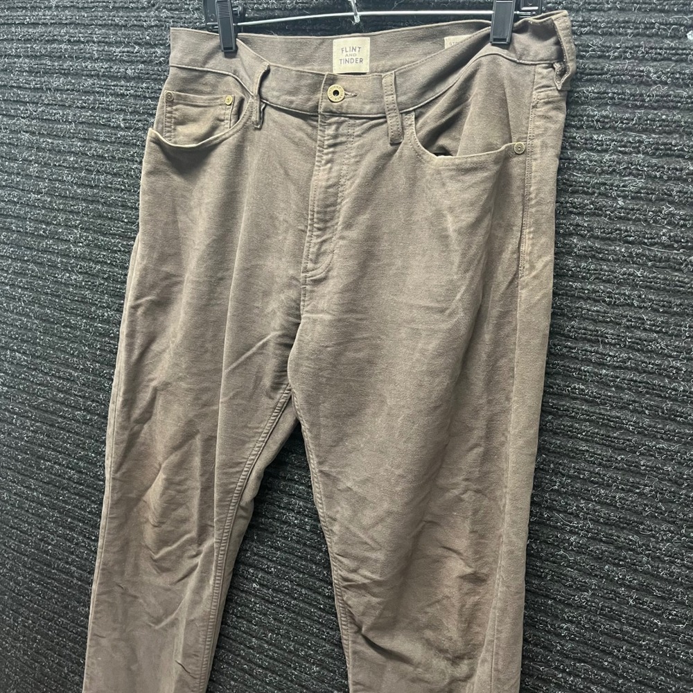 Flint and Tinder 365 Pants Mens 34x30 Brown Straight Fit Stretch Chino Trousers